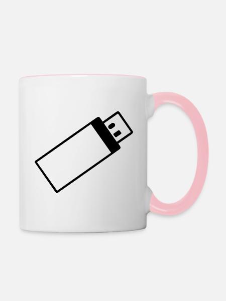 USB-Stick - Tasse zweifarbig - Weiß/Pink