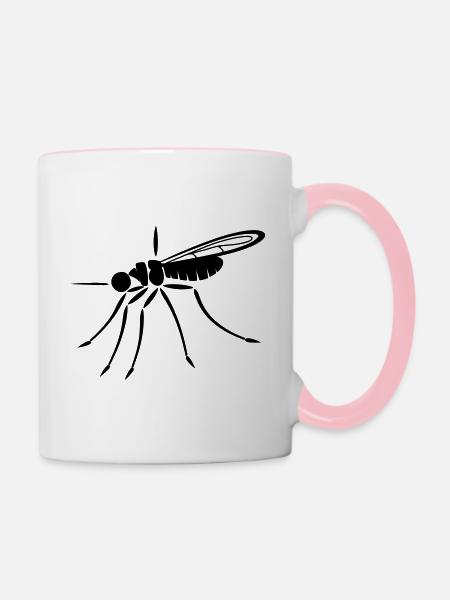 Mücke - Tasse zweifarbig - Weiß/Pink