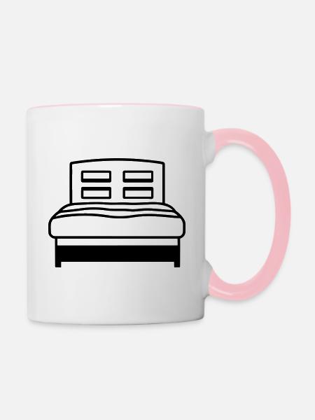 Bett - Tasse zweifarbig - Weiß/Pink