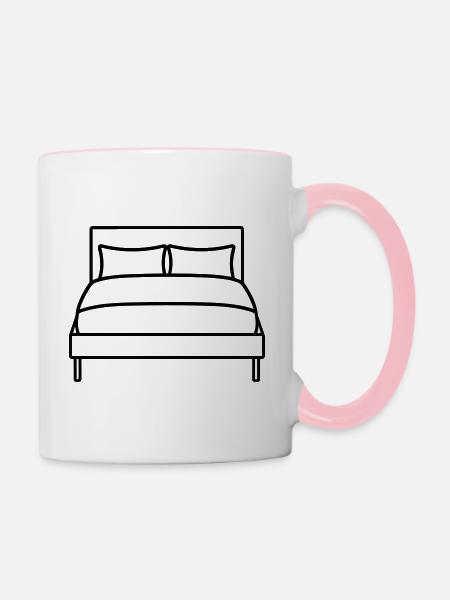 Bett - Tasse zweifarbig - Weiß/Pink