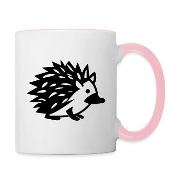 Igel - Tasse zweifarbig - Weiß/Pink - Rechts