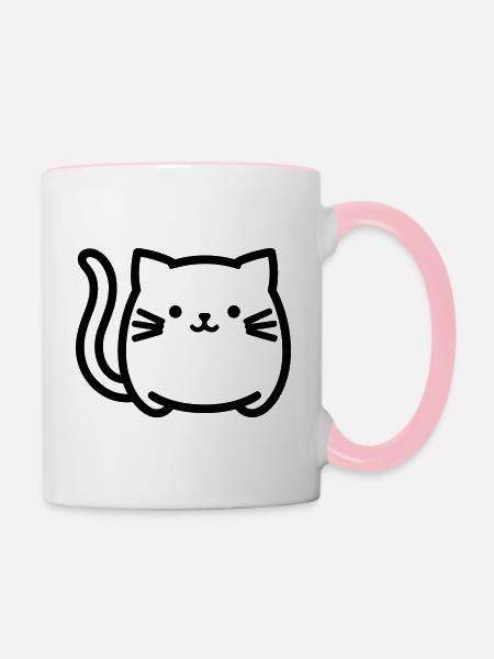 Kätzchen - Tasse zweifarbig - Weiß/Pink