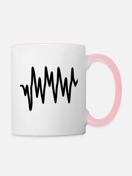 Herzschlag - Tasse zweifarbig - Weiß/Pink