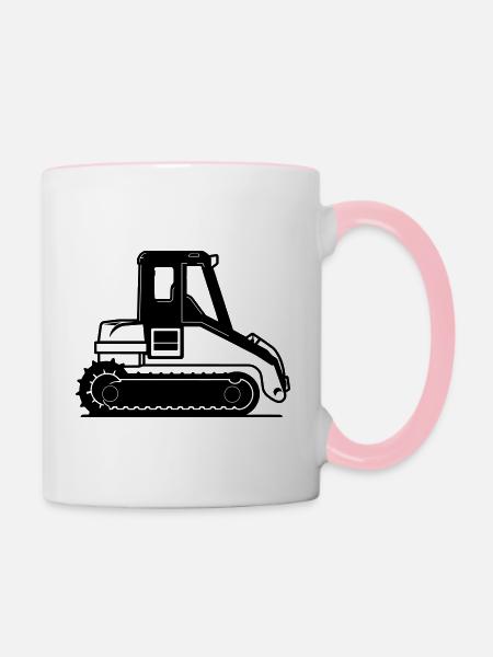 Bulldozer - Tasse zweifarbig - Weiß/Pink