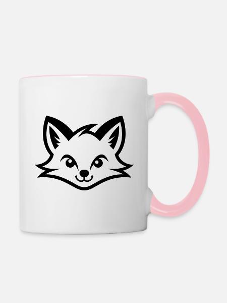 Fuchs - Tasse zweifarbig - Weiß/Pink