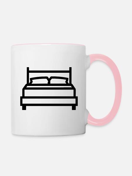 Bett - Tasse zweifarbig - Weiß/Pink