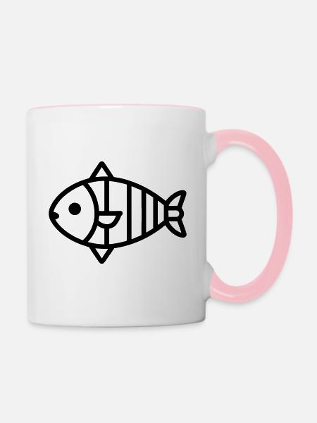 Fisch - Tasse zweifarbig - Weiß/Pink