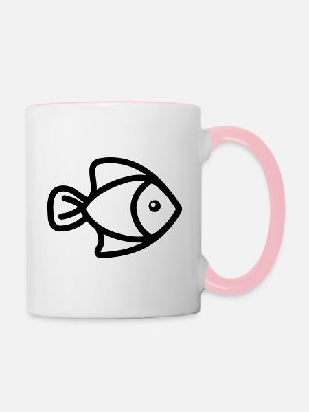 Fisch - Tasse zweifarbig - Weiß/Pink