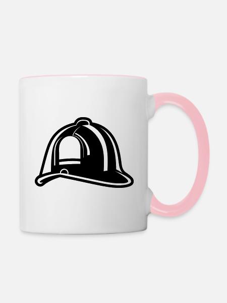 Feuerwehrhelm - Tasse zweifarbig - Weiß/Pink