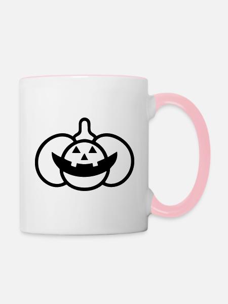 Kürbis - Tasse zweifarbig - Weiß/Pink