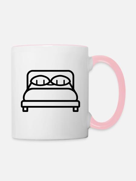 Bett - Tasse zweifarbig - Weiß/Pink