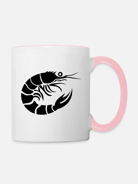 Garnele - Tasse zweifarbig - Weiß/Pink