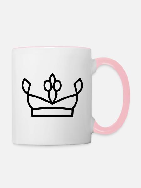 Diadem - Tasse zweifarbig - Weiß/Pink