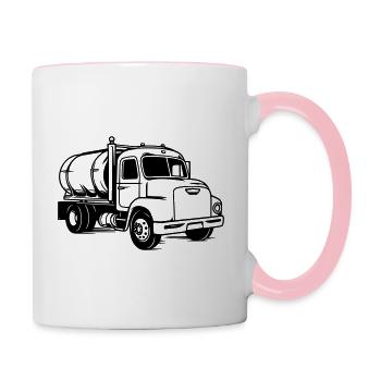 vieux camion - Mug contrasté - blanc/rose - Droite