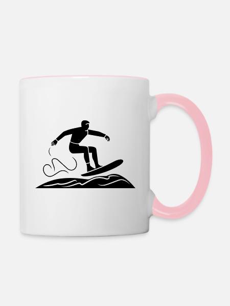 Wakeboard - Tasse zweifarbig - Weiß/Pink