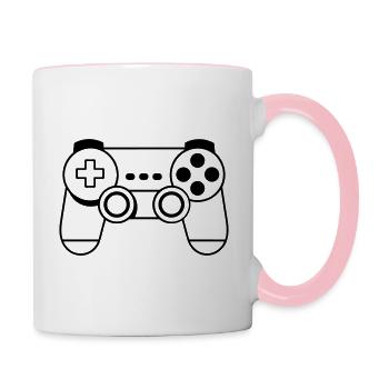 Jeux vidéo manette - Mug contrasté - blanc/rose - Droite