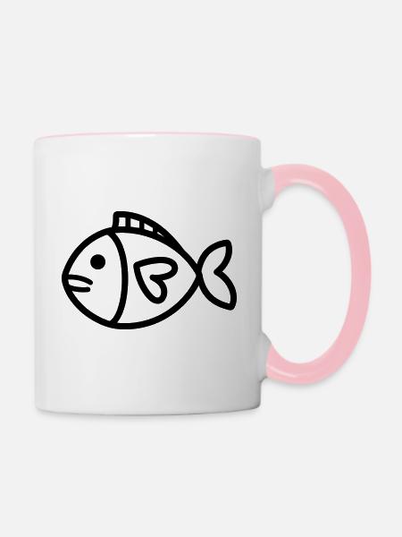 Fisch - Tasse zweifarbig - Weiß/Pink