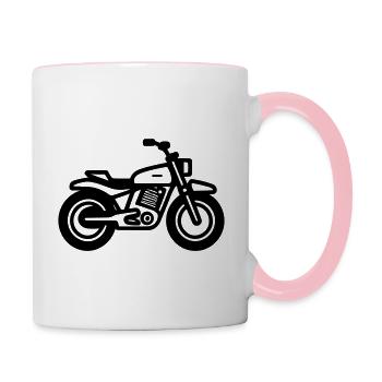 Motorrad - Tasse zweifarbig - Weiß/Pink - Rechts