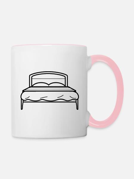 Bett - Tasse zweifarbig - Weiß/Pink