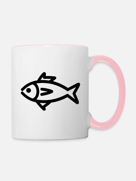 Fisch - Tasse zweifarbig - Weiß/Pink