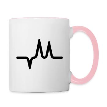 Puls, Herzschlag - Tasse zweifarbig - Weiß/Pink - Rechts