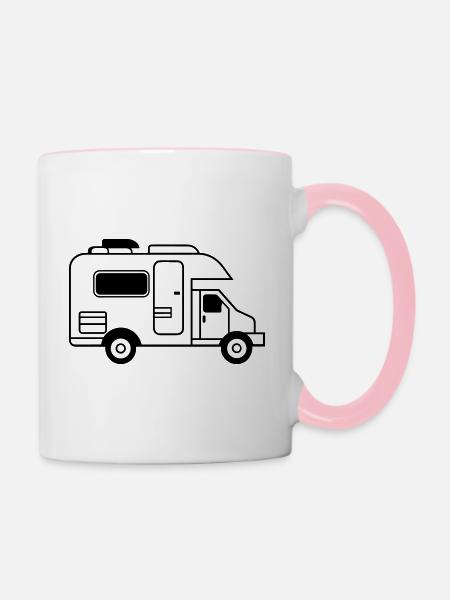 Wohnmobil - Tasse zweifarbig - Weiß/Pink