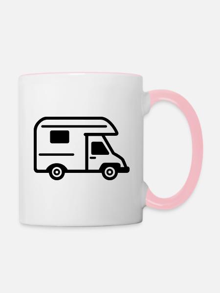 Wohnmobil - Tasse zweifarbig - Weiß/Pink