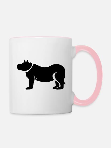 Nilpferd - Tasse zweifarbig - Weiß/Pink
