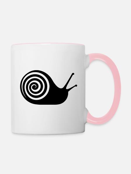 Schnecke - Tasse zweifarbig - Weiß/Pink