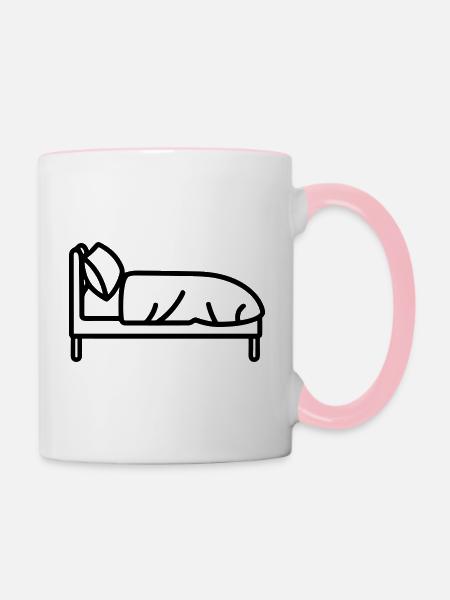 Bett - Tasse zweifarbig - Weiß/Pink