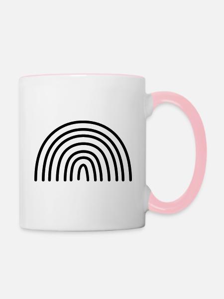 Regenbogen - Tasse zweifarbig - Weiß/Pink