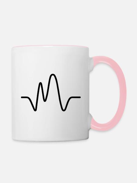 Herzschlag - Tasse zweifarbig - Weiß/Pink