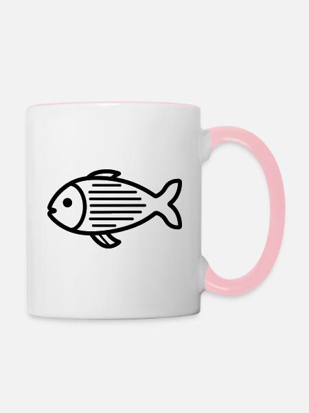 Fisch - Tasse zweifarbig - Weiß/Pink