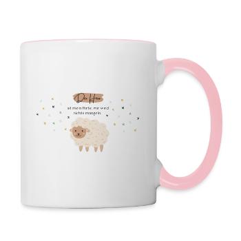 Schäfchen - der Herr ist mein Hirte - Tasse zweifarbig - Weiß/Pink - Rechts