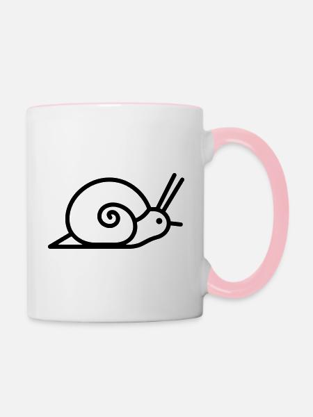 Schnecke - Tasse zweifarbig - Weiß/Pink