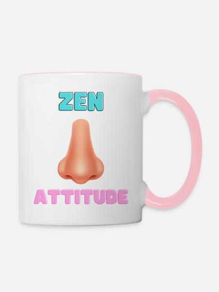 Zen-Haltung - Tasse zweifarbig - Weiß/Pink
