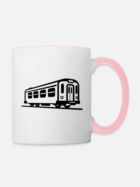 U-Bahn - Tasse zweifarbig - Weiß/Pink