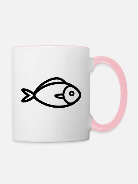 Fisch - Tasse zweifarbig - Weiß/Pink