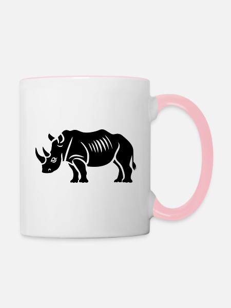 Nashorn - Tasse zweifarbig - Weiß/Pink