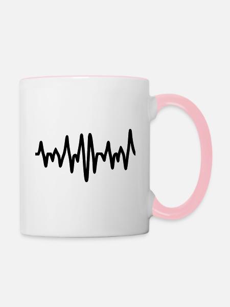 Frequenz - Tasse zweifarbig - Weiß/Pink