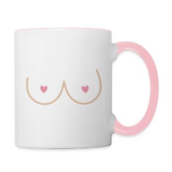 boobs nude - Contrasting Mug - white/pink - Right
