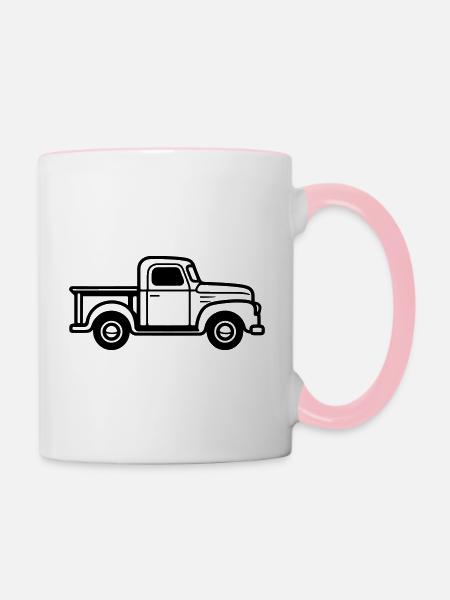 Lkw - Tasse zweifarbig - Weiß/Pink