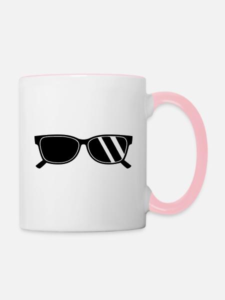 Sonnenbrille - Tasse zweifarbig - Weiß/Pink