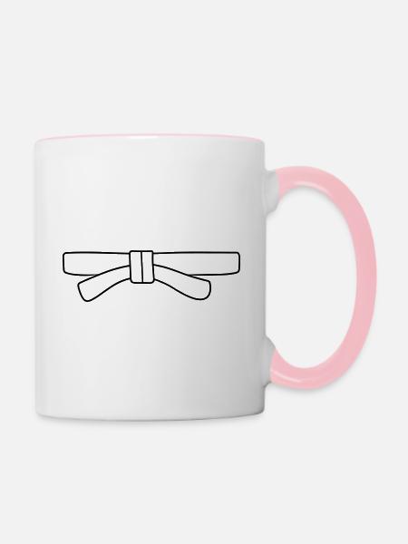Gürtel - Tasse zweifarbig - Weiß/Pink