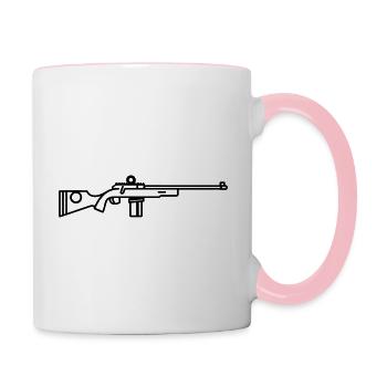 Scharfschützen-Schrotflinte - Tasse zweifarbig - Weiß/Pink - Rechts