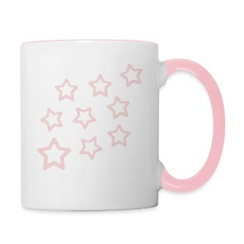 Rosa Sternchen - Tasse zweifarbig - Weiß/Pink - Rechts