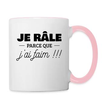 J'ai faim - Mug contrasté - blanc/rose - Droite