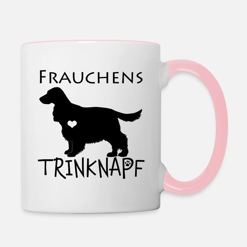 Frauchens Trinknapf Cocker Spaniel - Tasse zweifarbig - Weiß/Pink