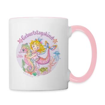 Prinzessin Lillifee Geburtstagskind Meerjungfrau - Tasse zweifarbig - Weiß/Pink - Rechts
