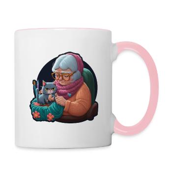 Personalized gift Mother's Day,Couture woman - Contrasting Mug - white/pink - Right
